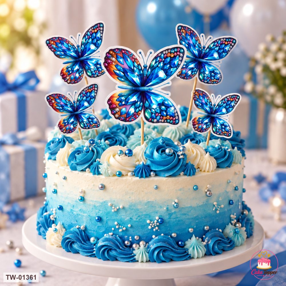Butterfly Topper Sheet 58 on a cake