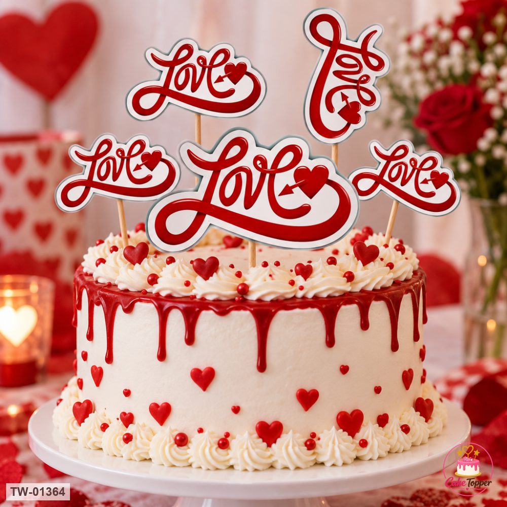 Love Topper Sheet 58 on a cake