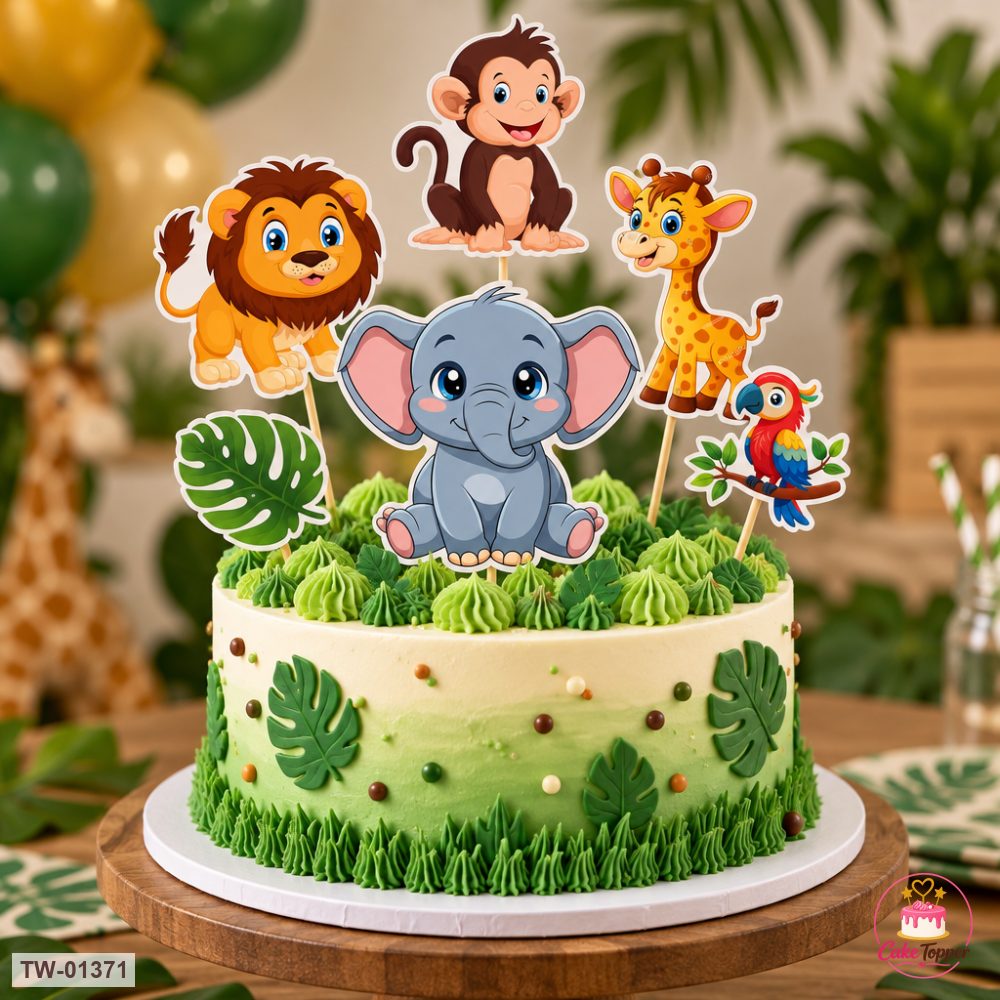 Animals Topper Sheet 59 on a cake