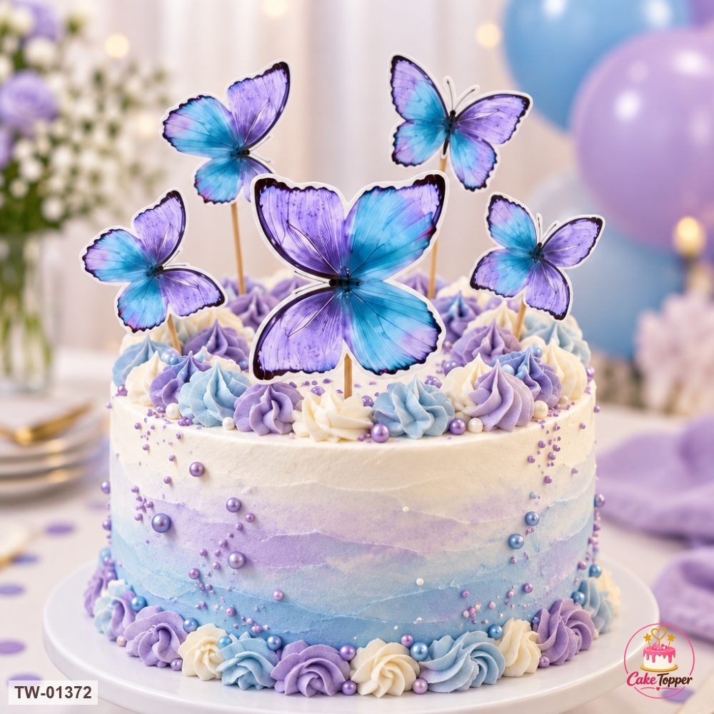 Butterfly Topper Sheet 59 on a cake
