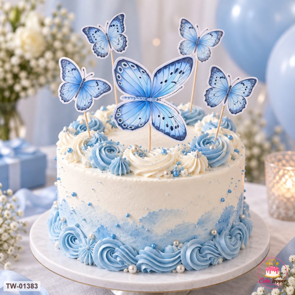Butterfly Topper Sheet 60 on a cake