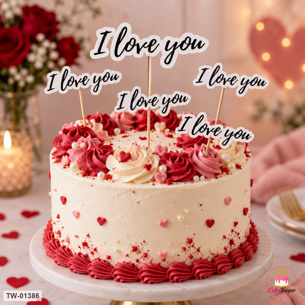 Love Topper Sheet 60 on a cake