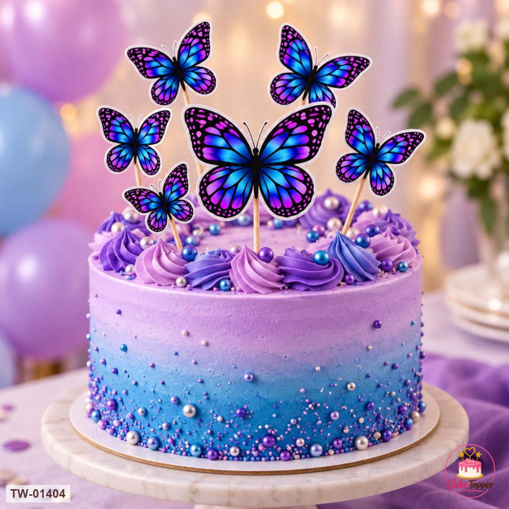 Butterfly Topper Sheet 62 on a cake