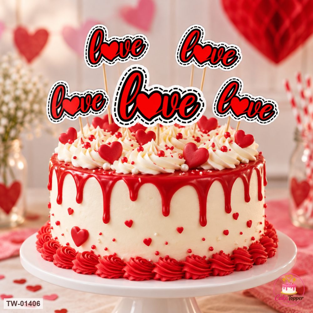 Love Topper Sheet 62 on a cake