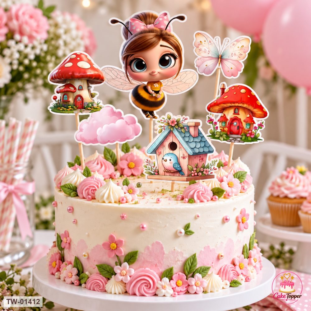 Little Girl Topper Sheet 61 on a cake