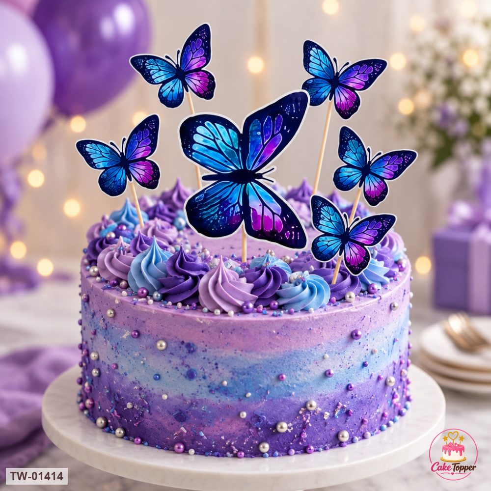 Butterfly Topper Sheet 63 on a cake
