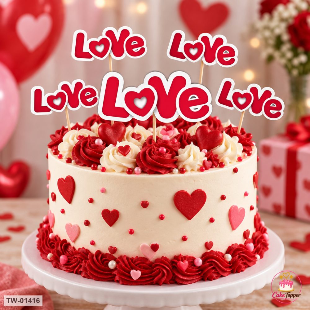 Love Topper Sheet 63 on a cake