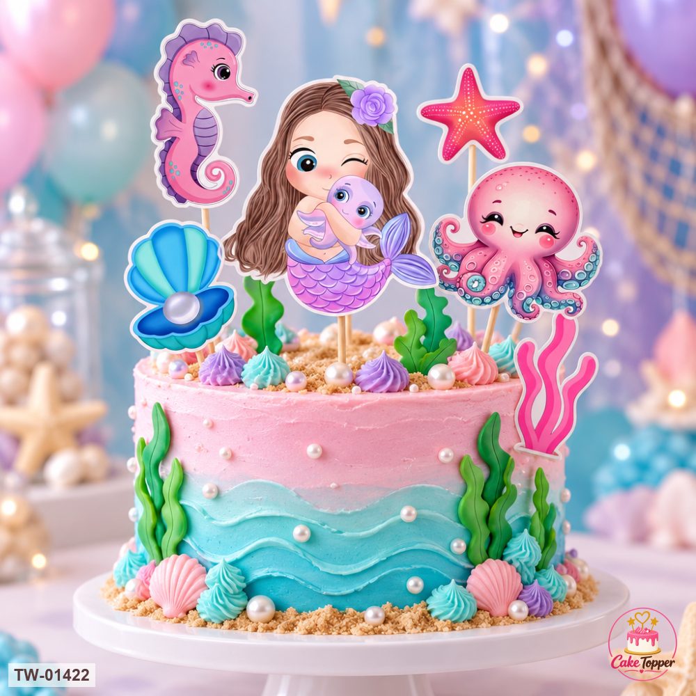 Little Girl Topper Sheet 62 on a cake