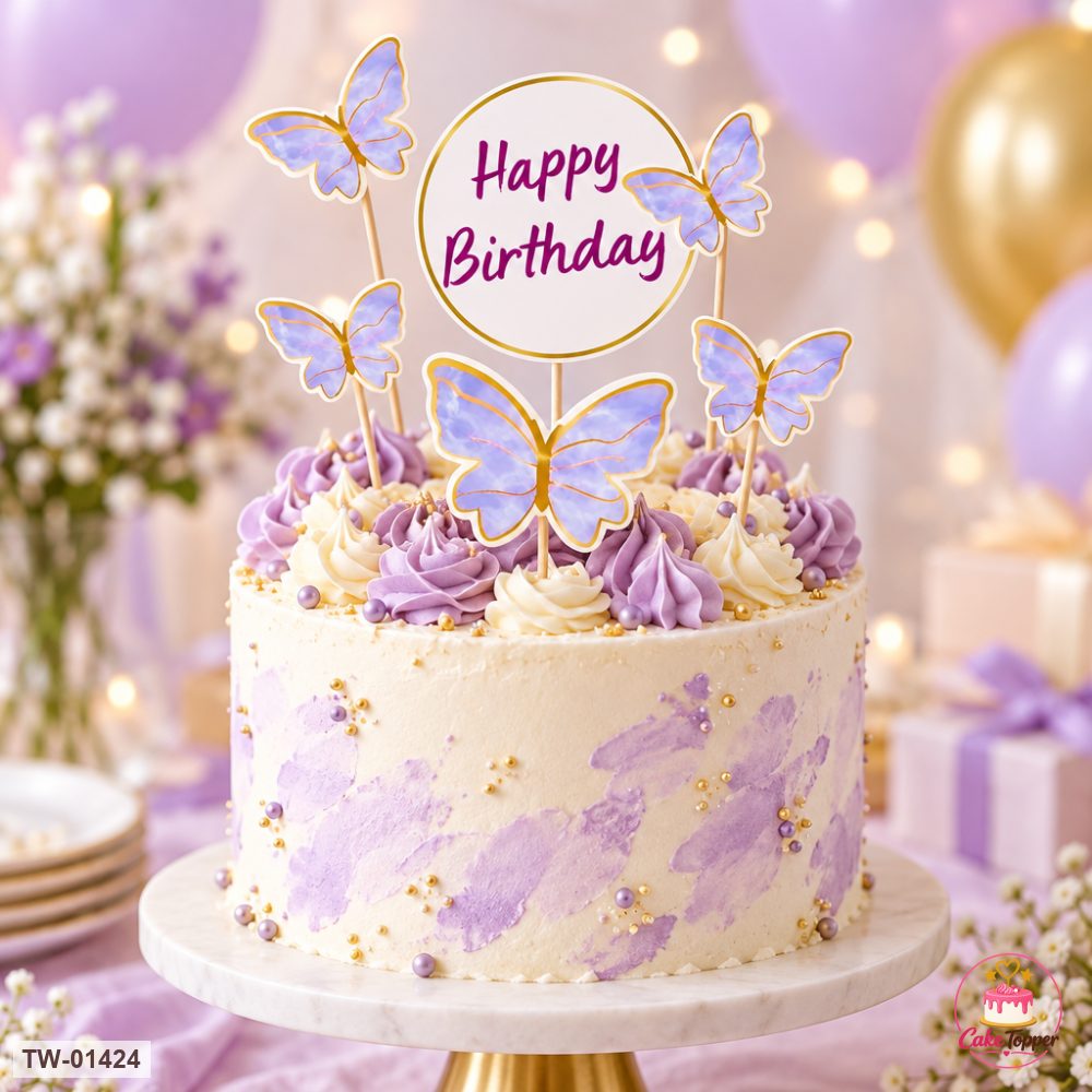 Butterfly Topper Sheet 64 on a cake