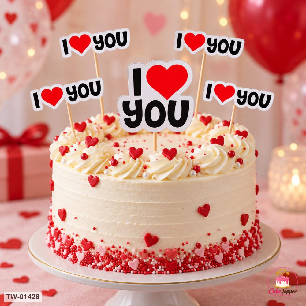 Love Topper Sheet 64 on a cake