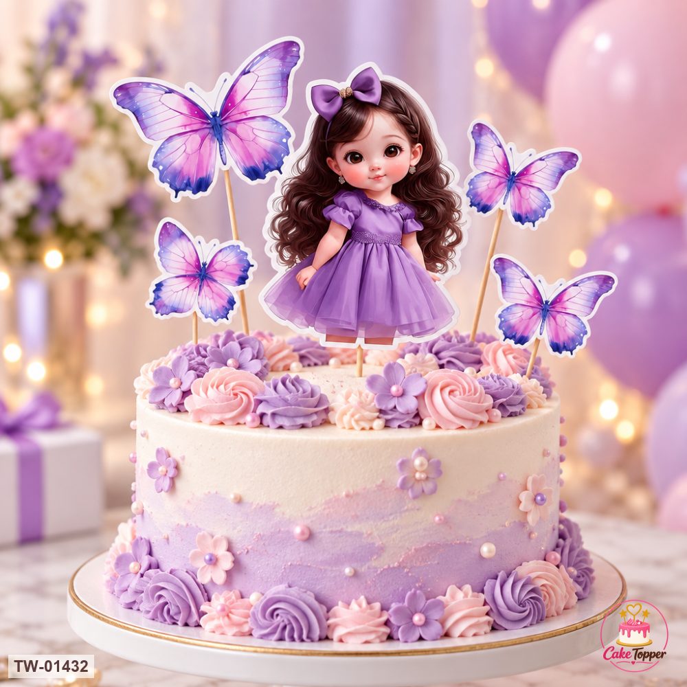 Little Girl Topper Sheet 63 on a cake