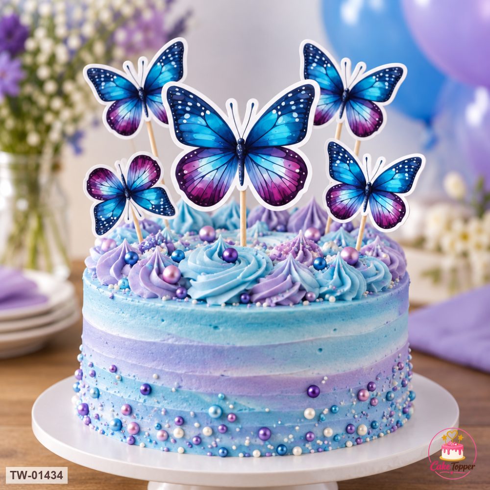 Butterfly Topper Sheet 65 on a cake