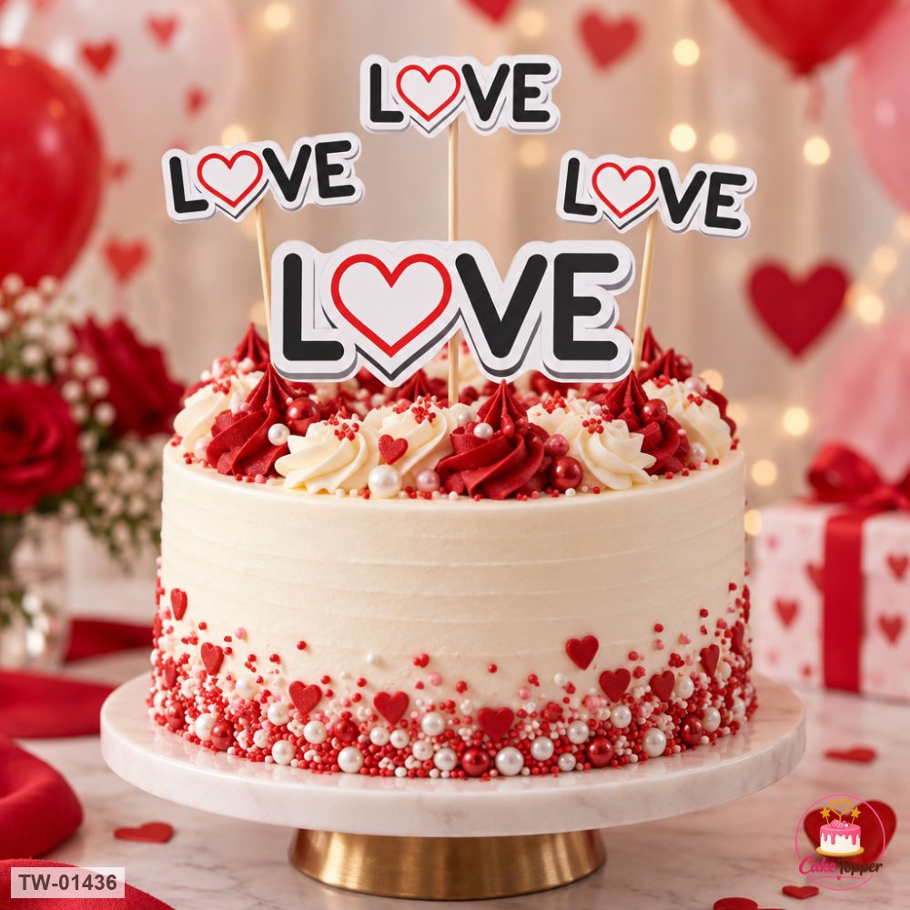 Love Topper Sheet 65 on a cake