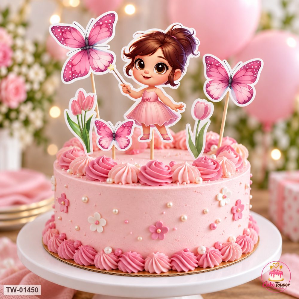 Little Girl Topper Sheet 65 on a cake