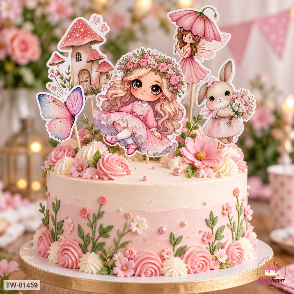 Little Girl Topper Sheet 66 on a cake