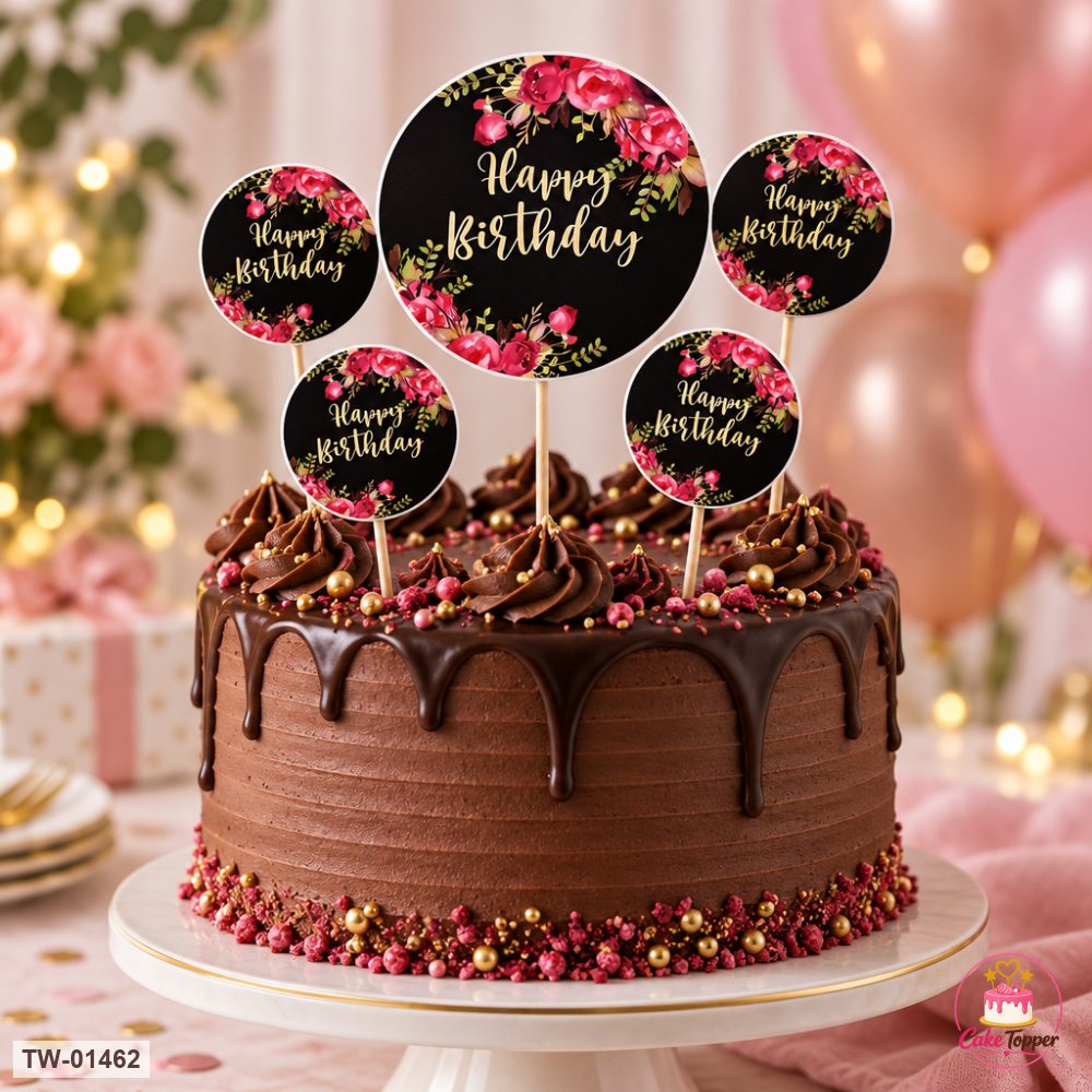 Happy Birthday Topper Sheet 66 on a cake