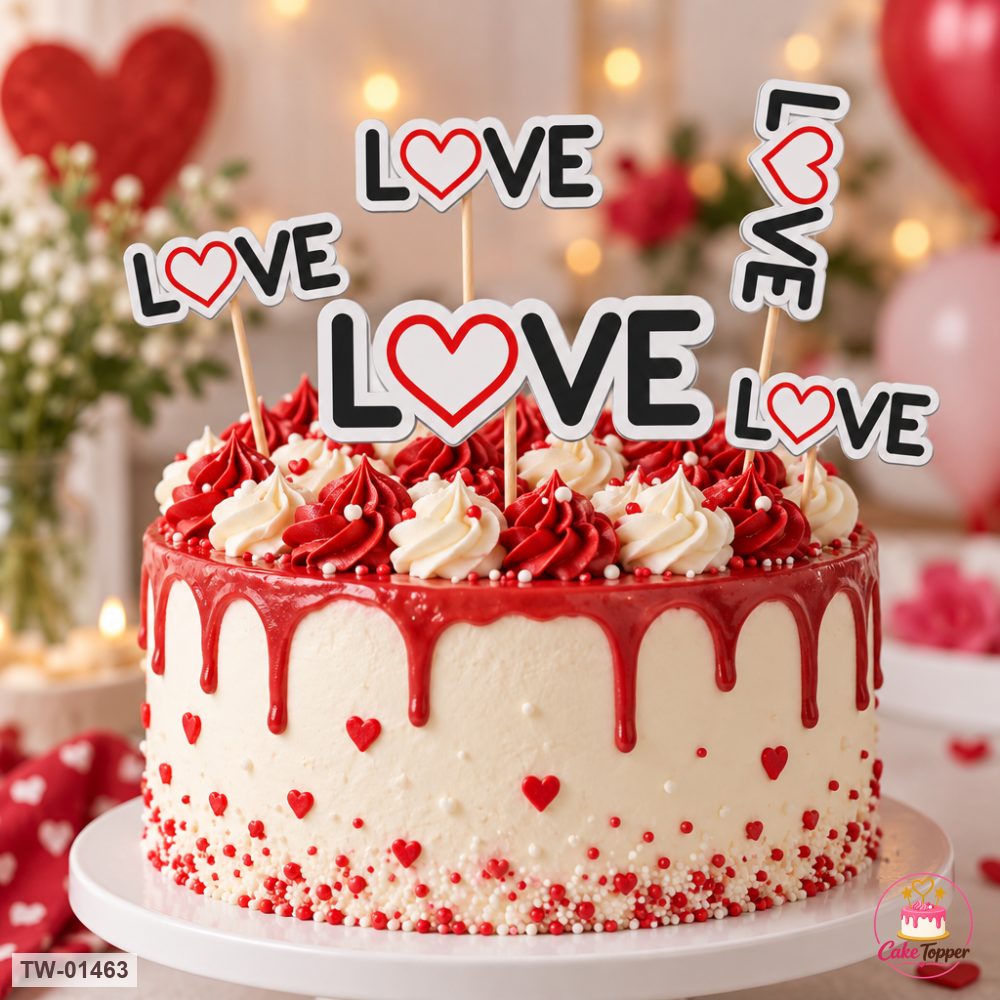 Love Topper Sheet 68 on a cake