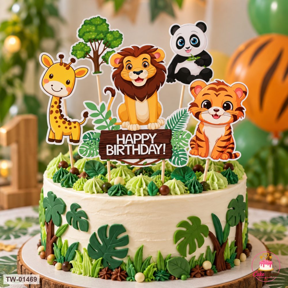 Animals Topper Sheet 69 on a cake