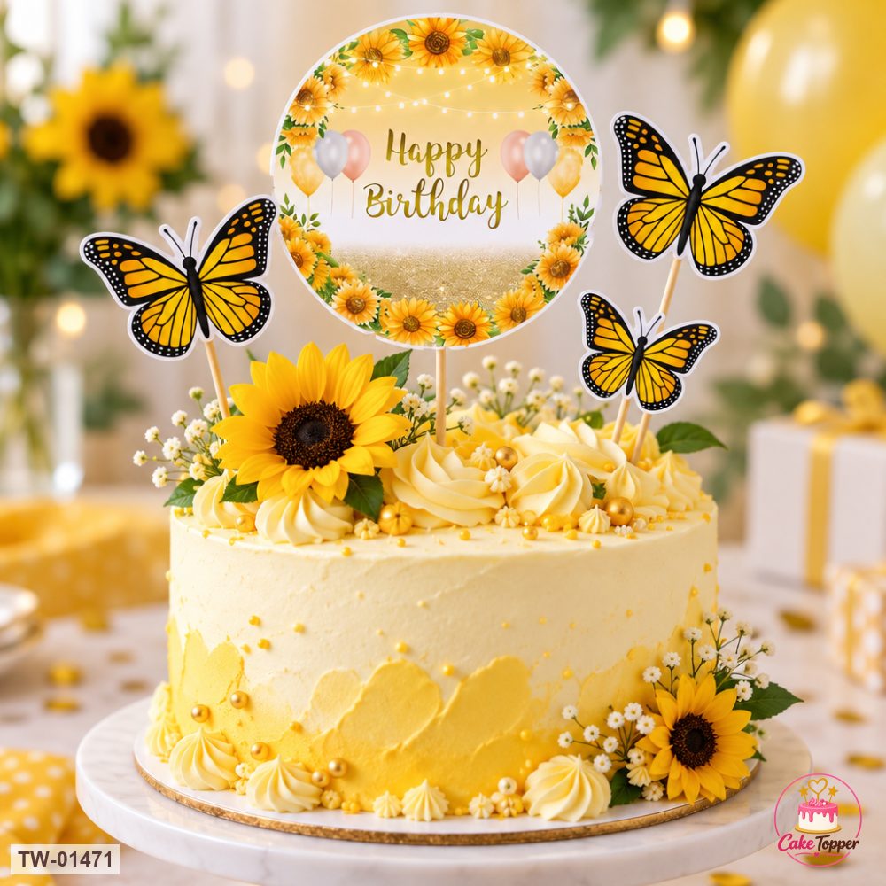 Happy Birthday Topper Sheet 67 on a cake
