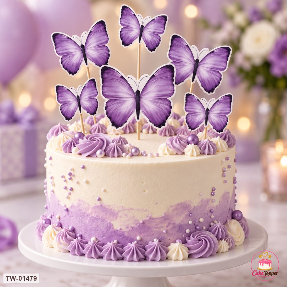 Butterfly Topper Sheet 70 on a cake