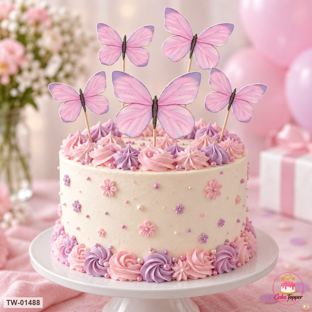 Butterfly Topper Sheet 71 on a cake