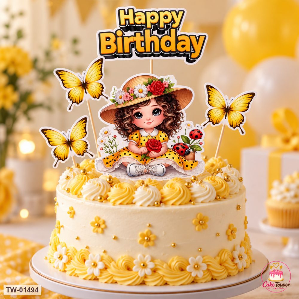 Little Girl Topper Sheet 70 on a cake