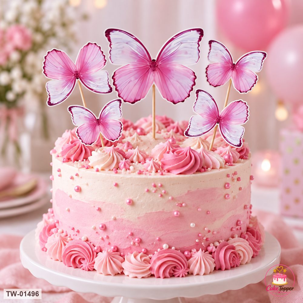 Butterfly Topper Sheet 72 on a cake