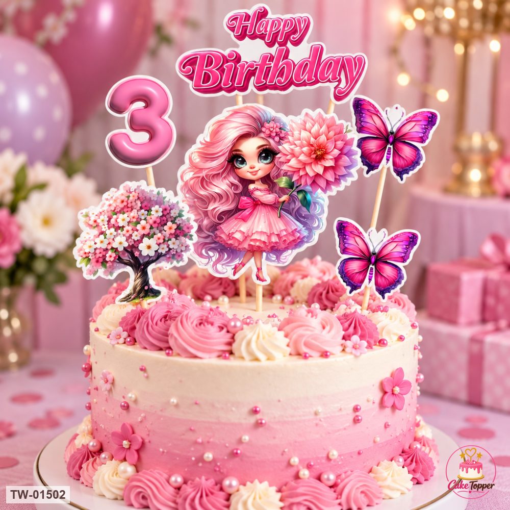 Little Girl Topper Sheet 71 on a cake