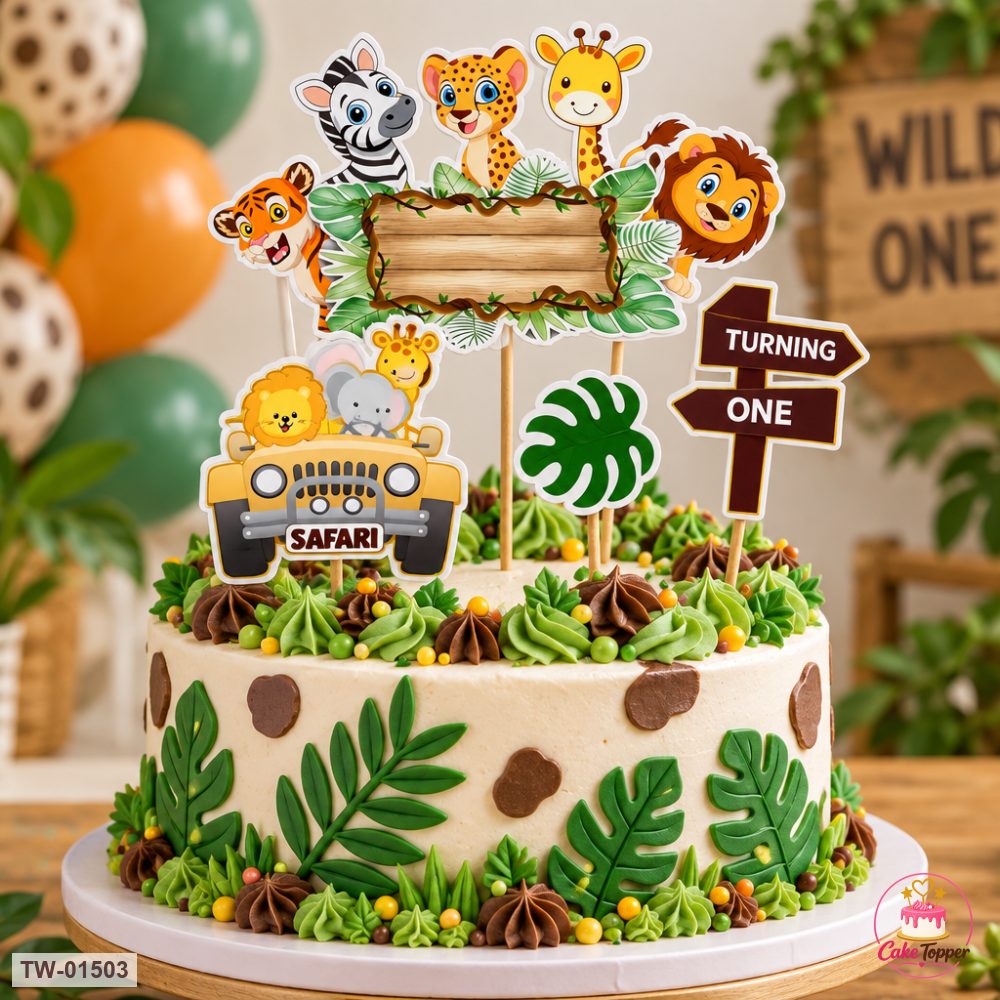 Animals Topper Sheet 73 on a cake