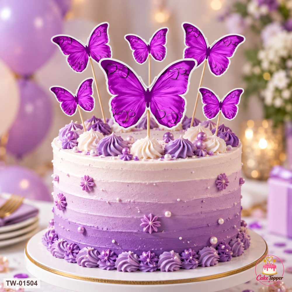 Butterfly Topper Sheet 73 on a cake