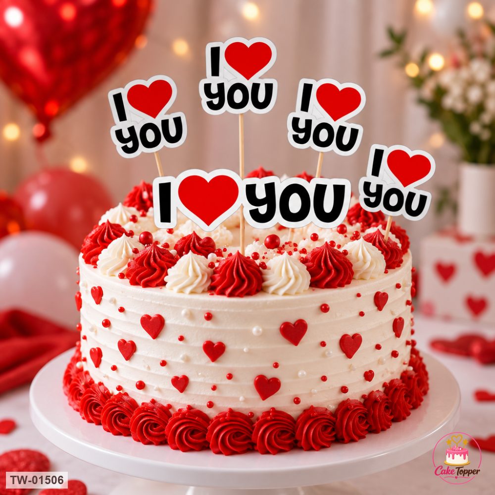 Love Topper Sheet 73 on a cake
