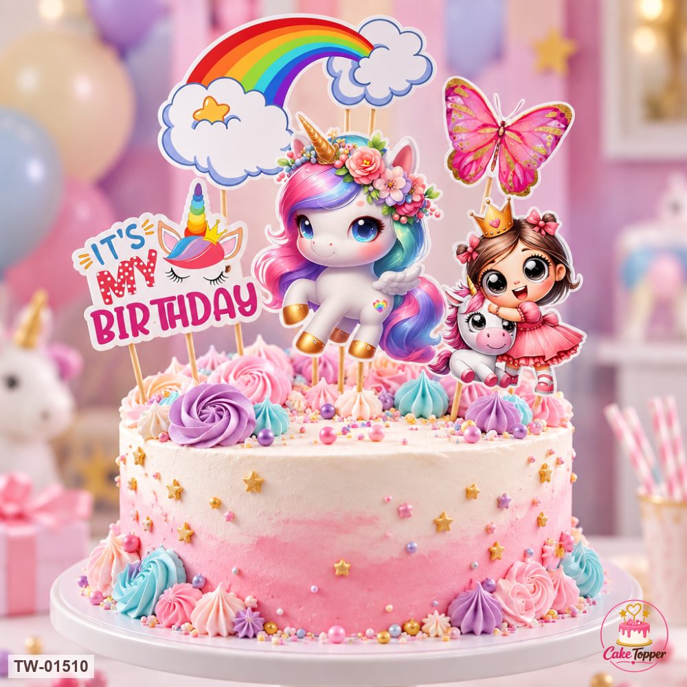 Little Girl Topper Sheet 72 on a cake