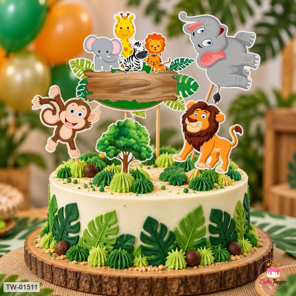 Animals Topper Sheet 74 on a cake