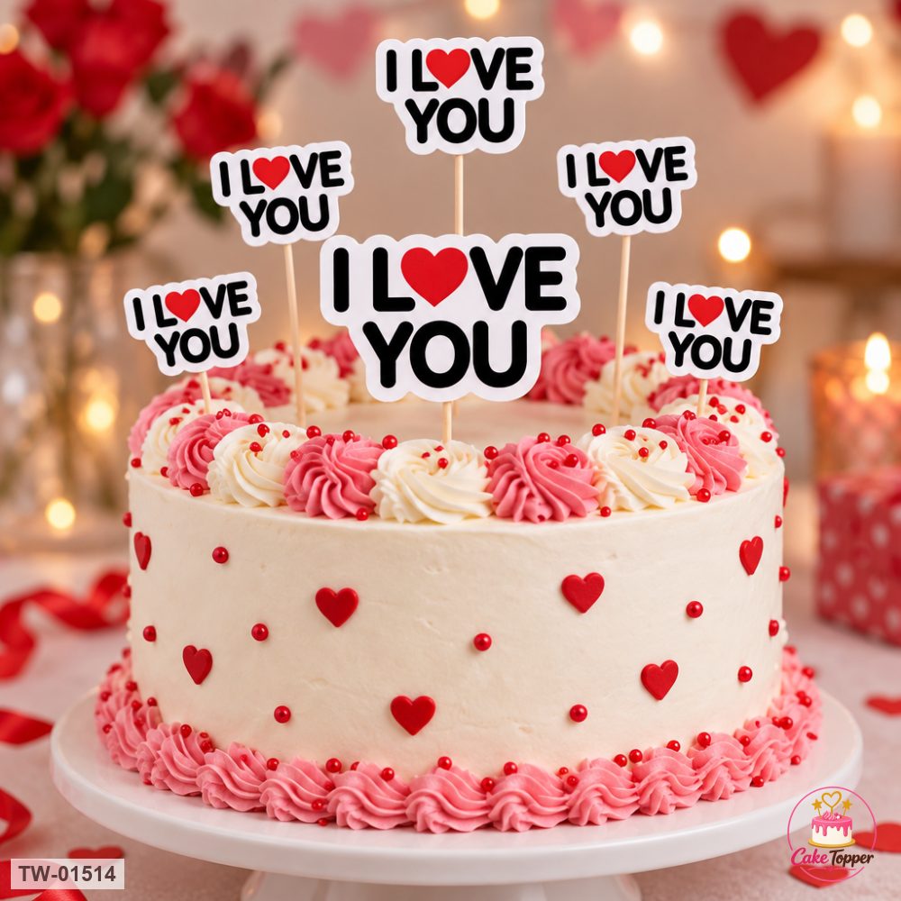 Love Topper Sheet 74 on a cake