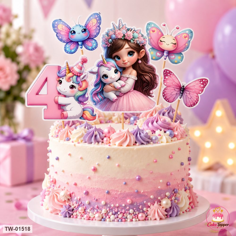Little Girl Topper Sheet 73 on a cake