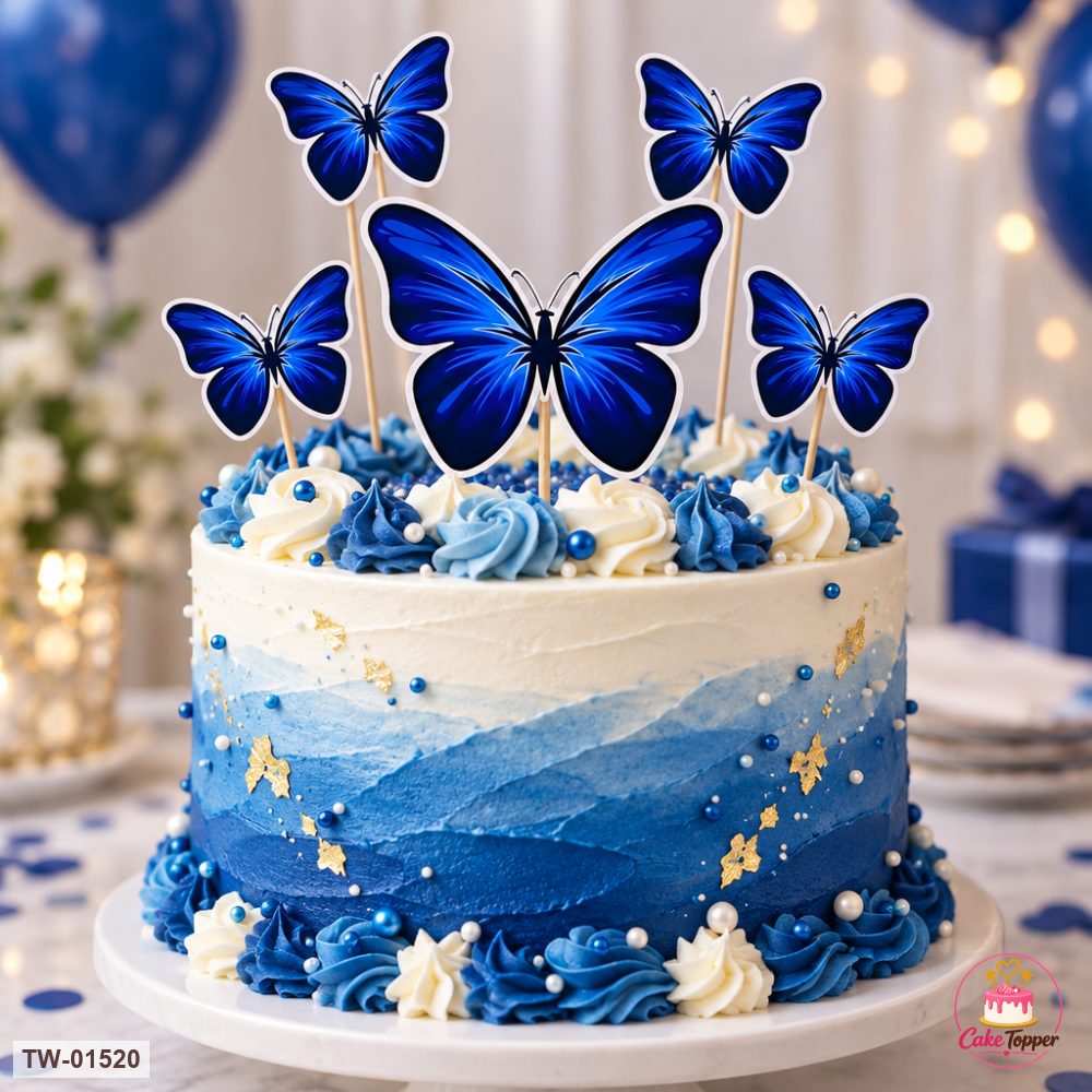 Butterfly Topper Sheet 75 on a cake