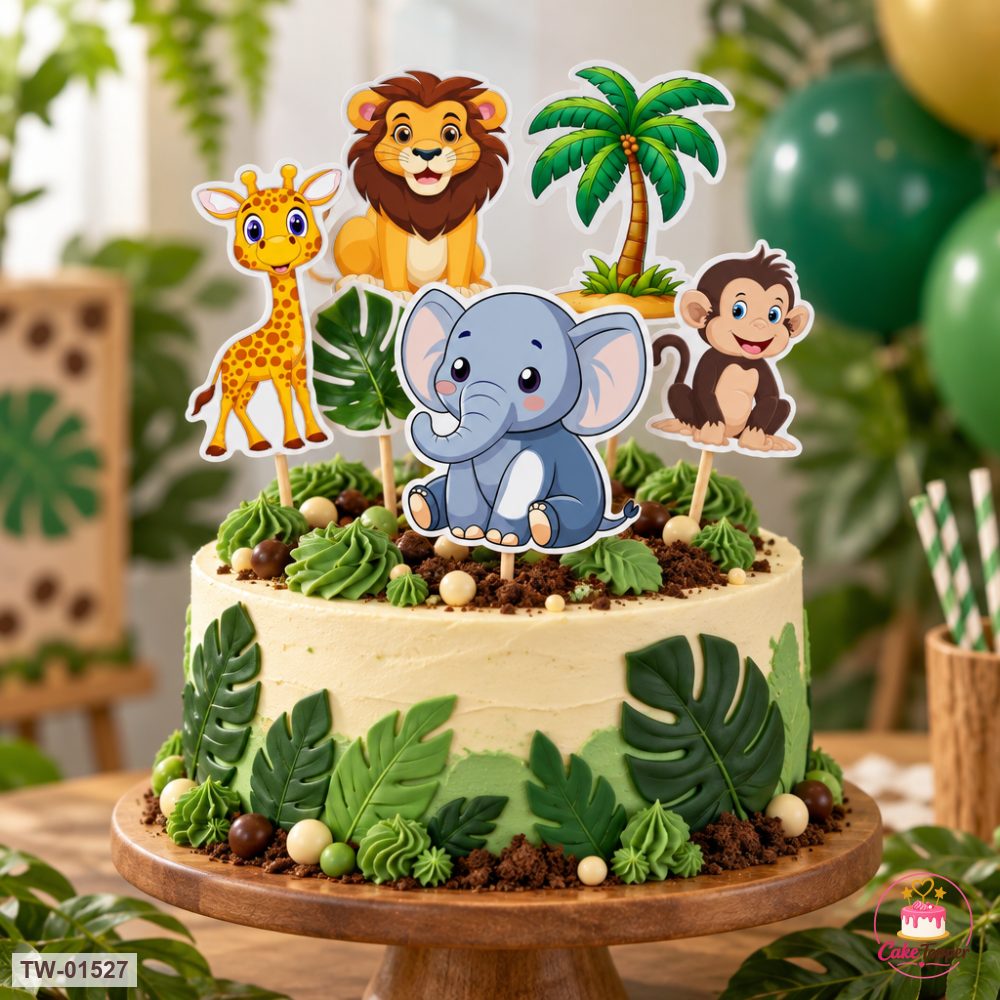 Animals Topper Sheet 76 on a cake