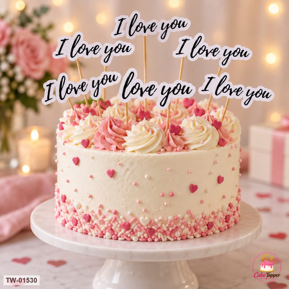 Love Topper Sheet 76 on a cake