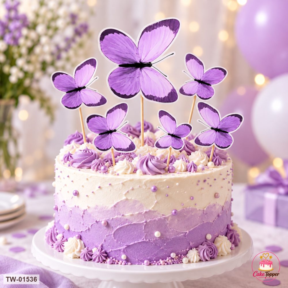 Butterfly Topper Sheet 77 on a cake