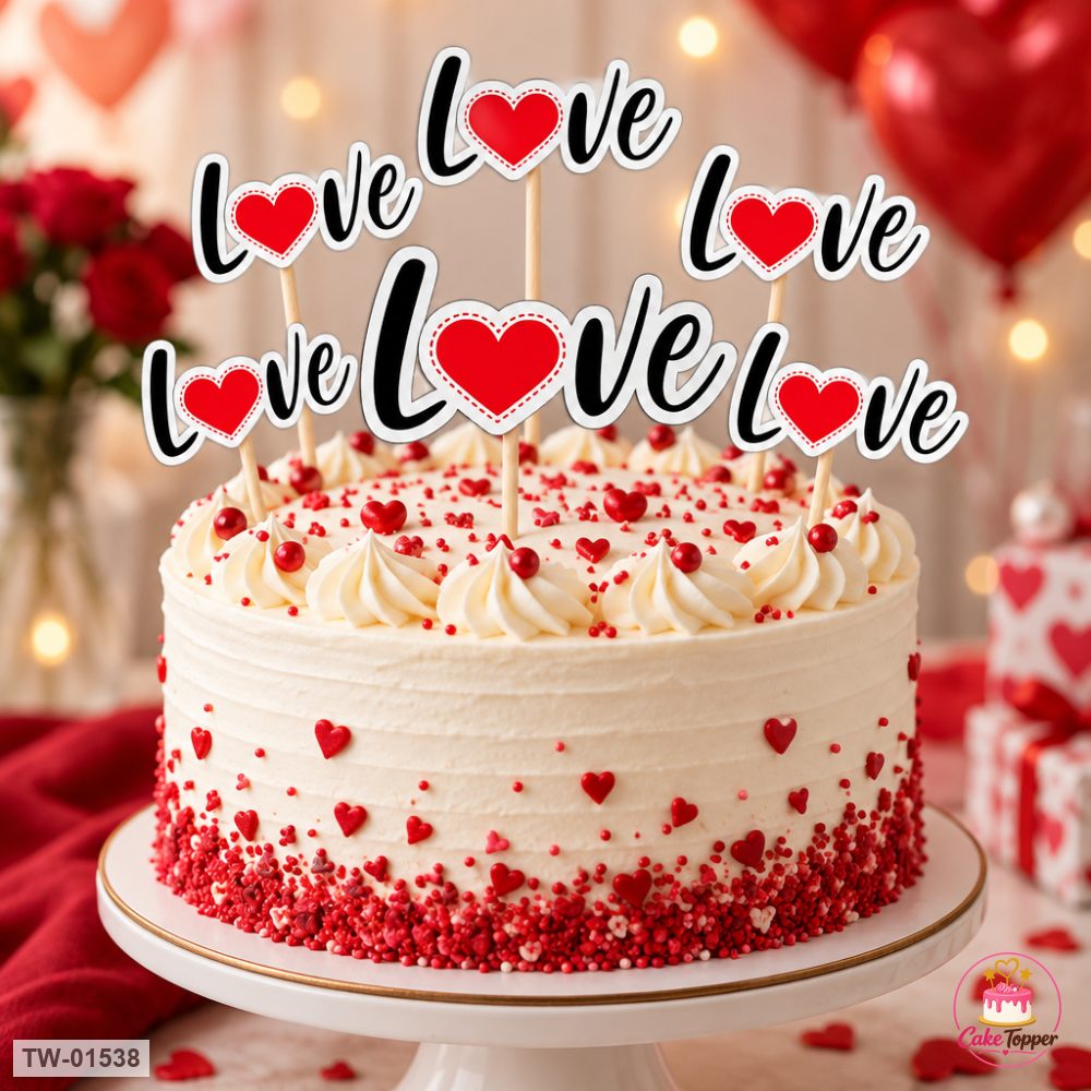 Love Topper Sheet 77 on a cake