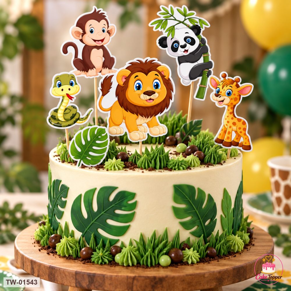 Animals Topper Sheet 78 on a cake