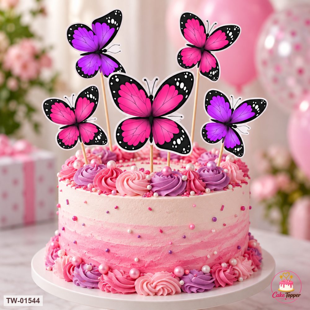 Butterfly Topper Sheet 78 on a cake