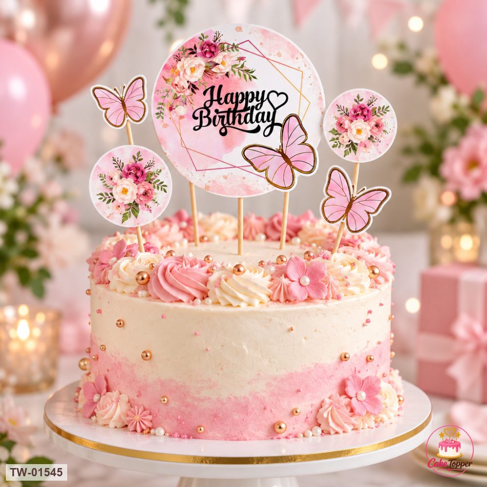 Happy Birthday Topper Sheet 76 on a cake