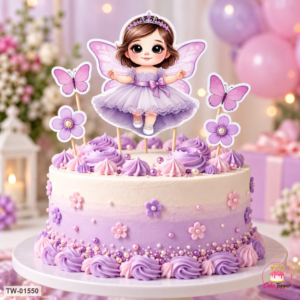 Little Girl Topper Sheet 77 on a cake