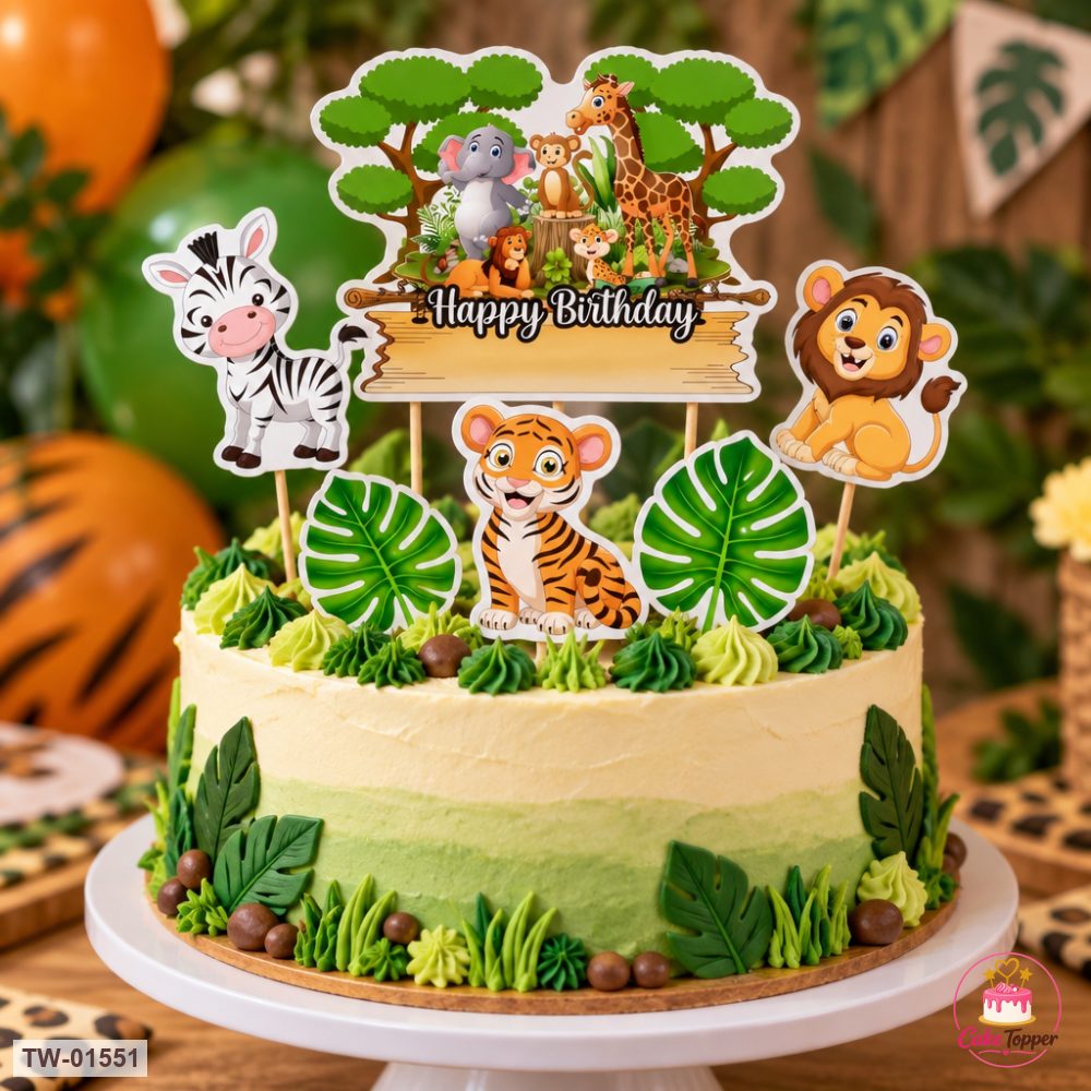 Animals Topper Sheet 79 on a cake