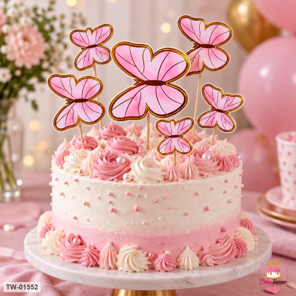 Butterfly Topper Sheet 79 on a cake