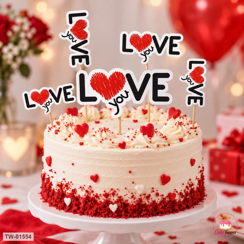 Love Topper Sheet 79 on a cake