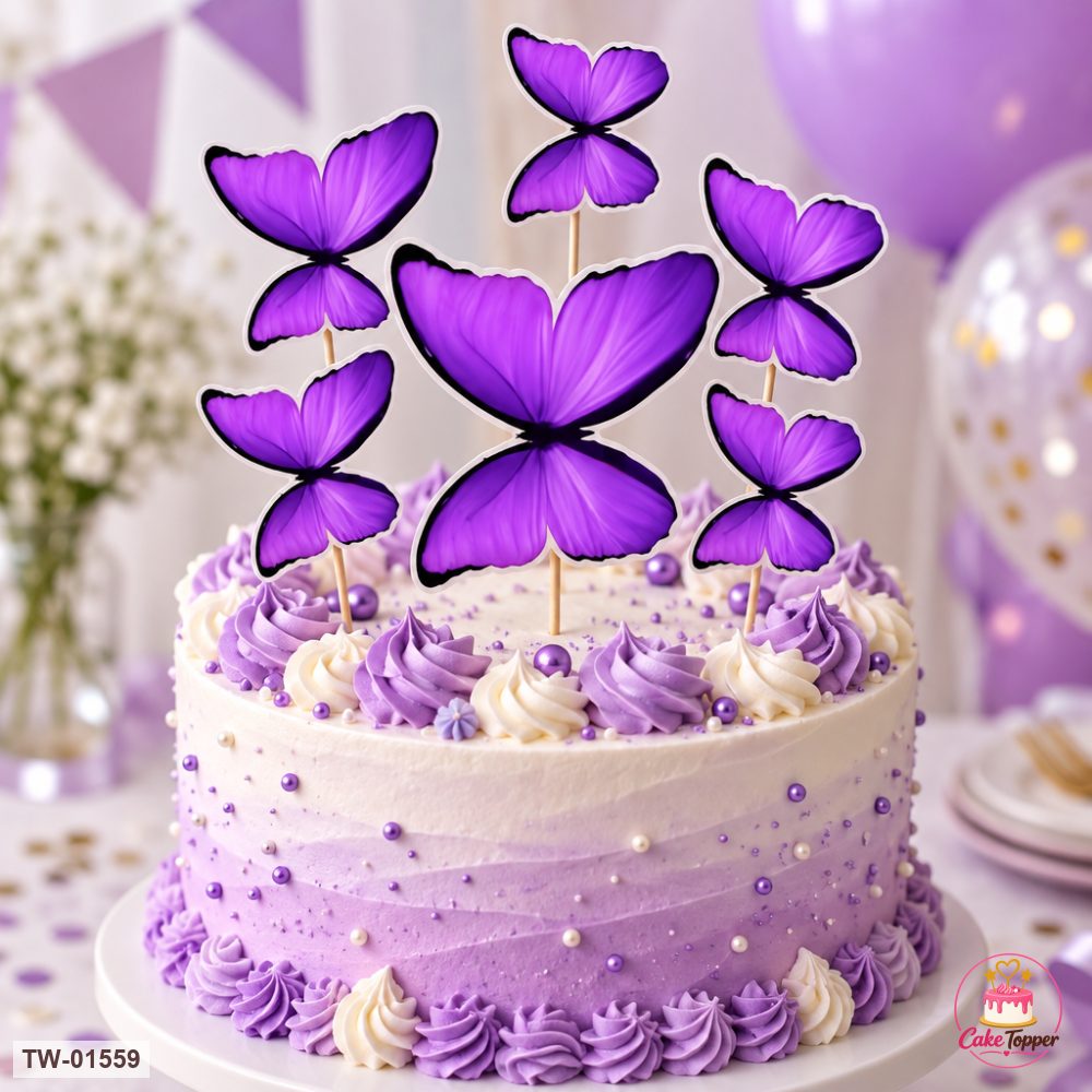Butterfly Topper Sheet 80 on a cake