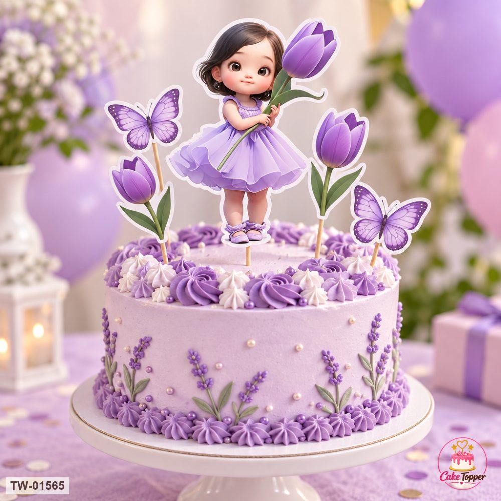 Little Girl Topper Sheet 79 on a cake