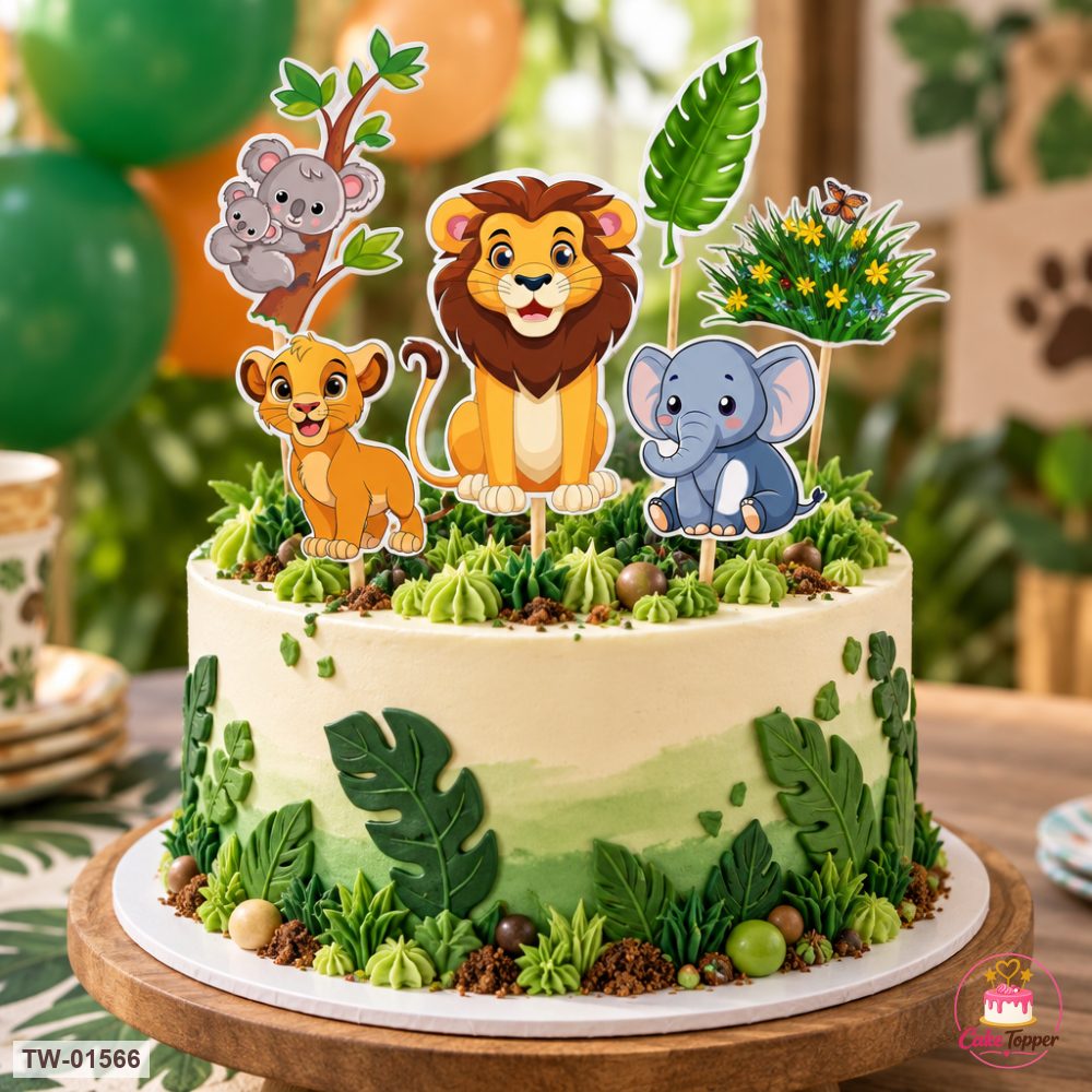 Animals Topper Sheet 80 on a cake